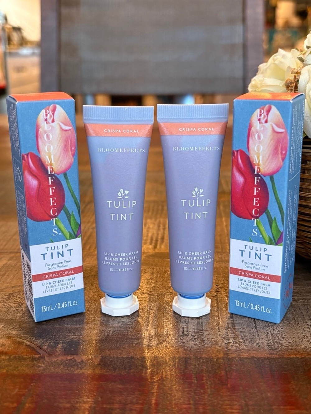 2 NEW BloomEffects TULIP 🌷 TINT Lip & Cheek BALM in CRISPA CORAL Bloom Effects!